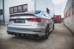 Heck Ansatz Diffusor für Audi S3 Limo 8V FL schwarz Hochglanz