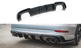 Heck Ansatz Diffusor passend für Audi S3 Limousine 8V Facelift schwarz Hochglanz