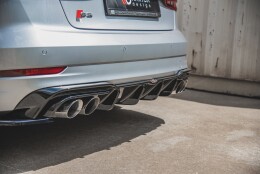 Heck Ansatz Diffusor passend für Audi S3 Limousine 8V Facelift schwarz Hochglanz