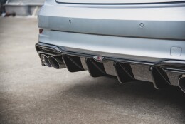 Heck Ansatz Diffusor passend für Audi S3 Limousine 8V Facelift schwarz Hochglanz