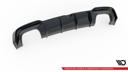Heck Ansatz Diffusor passend für Audi S3 Limousine 8V Facelift schwarz Hochglanz