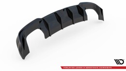 Heck Ansatz Diffusor passend für Audi S3 Limousine 8V Facelift schwarz Hochglanz