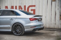 Heck Ansatz Flaps Diffusor V.2 für Audi S3 Limo 8V FL schwarz Hochglanz