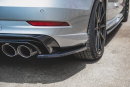 Heck Ansatz Flaps Diffusor V.2 passend für Audi S3 Limousine 8V Facelift schwarz Hochglanz