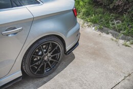 Heck Ansatz Flaps Diffusor V.2 passend für Audi S3 Limousine 8V Facelift schwarz Hochglanz