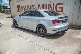 Seitenschweller Ansatz Cup Leisten V.2 passend für Audi S3 / A3 S-Line Limousine 8V Facelift schwarz Hochglanz