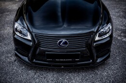 Cup Spoilerlippe Front Ansatz für Lexus LS Mk4 Facelift schwarz Hochglanz