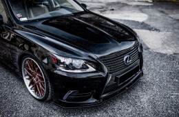 Cup Spoilerlippe Front Ansatz für Lexus LS Mk4 FL schwarz Hochglanz