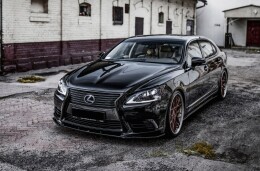 Cup Spoilerlippe Front Ansatz passend für Lexus LS Mk4 Facelift schwarz Hochglanz