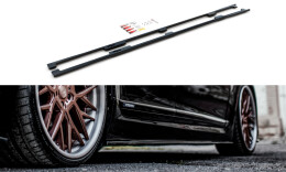 Seitenschweller Ansatz Cup Leisten für Lexus LS Long Wheelbase Mk4 Facelift schwarz Hochglanz