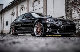 Seitenschweller Ansatz Cup Leisten passend für Lexus LS Lang Mk4 Facelift schwarz Hochglanz