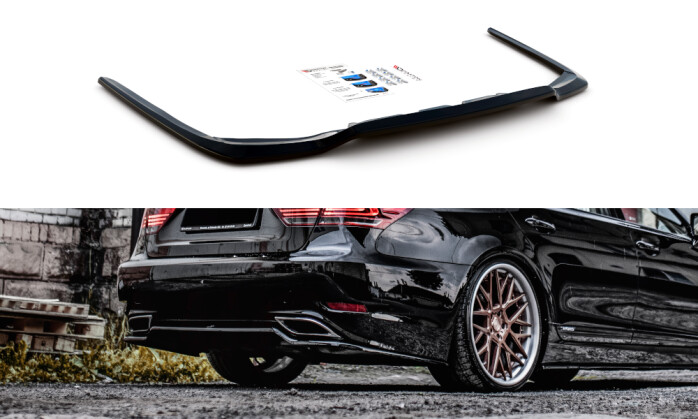 Mittlerer Cup Diffusor Heck Ansatz passend für Lexus LS Mk4 Facelift schwarz Hochglanz