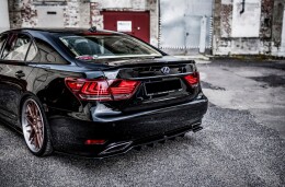 Mittlerer Cup Diffusor Heck Ansatz DTM Look passend für Lexus LS Mk4 Facelift schwarz Hochglanz