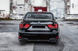 Mittlerer Cup Diffusor Heck Ansatz DTM Look passend für Lexus LS Mk4 Facelift schwarz Hochglanz