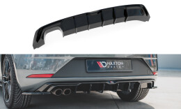 Heck Ansatz Diffusor passend für SEAT Leon Mk3 FR Facelift schwarz Hochglanz