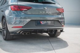 Heck Ansatz Diffusor passend für SEAT Leon Mk3 FR Facelift schwarz Hochglanz