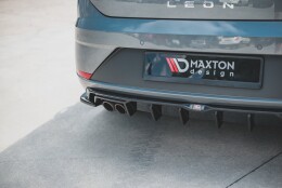 Heck Ansatz Diffusor passend für SEAT Leon Mk3 FR Facelift schwarz Hochglanz