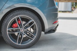 Heck Ansatz Flaps Diffusor passend für SEAT Leon Mk3 FR Facelift schwarz Hochglanz