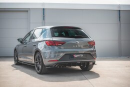 Heck Ansatz Flaps Diffusor passend für SEAT Leon Mk3 FR Facelift schwarz Hochglanz