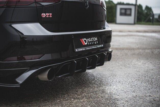 Street Pro Heckschürze Heck Ansatz Diffusor passend für VW Golf 7 GTI TCR SCHWARZ