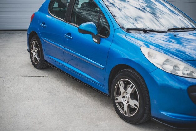 Seitenschweller Ansatz Cup Leisten passend für Peugeot 207 Sport schwarz Hochglanz