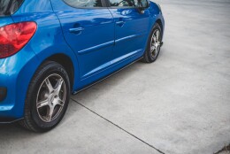 Seitenschweller Ansatz Cup Leisten passend für Peugeot 207 Sport schwarz Hochglanz