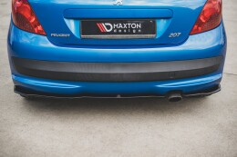 Heck Ansatz Flaps Diffusor für Peugeot 207 Sport schwarz Hochglanz