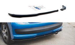 Heck Ansatz Flaps Diffusor für Peugeot 207 Sport schwarz Hochglanz