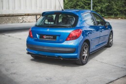 Heck Ansatz Flaps Diffusor passend für Peugeot 207 Sport schwarz Hochglanz