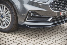 Cup Spoilerlippe Front Ansatz für Ford S-Max Mk2 FL schwarz Hochglanz