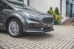 Cup Spoilerlippe Front Ansatz für Ford S-Max Mk2 FL schwarz Hochglanz