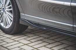 Seitenschweller Ansatz Cup Leisten für Ford S-Max Mk2 Facelift schwarz matt
