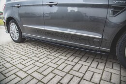 Seitenschweller Ansatz Cup Leisten passend für Ford S-Max Mk2 Facelift schwarz Hochglanz