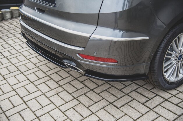 Heck Ansatz Flaps Diffusor für Ford S-Max Vignale Mk2 FL schwarz Hochglanz