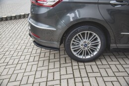Heck Ansatz Flaps Diffusor passend für Ford S-Max Vignale Mk2 Facelift schwarz Hochglanz