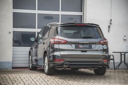 Heck Ansatz Flaps Diffusor passend für Ford S-Max Vignale Mk2 Facelift schwarz Hochglanz