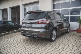 Mittlerer Cup Diffusor Heck Ansatz passend für Ford S-Max Vignale Mk2 Facelift schwarz Hochglanz