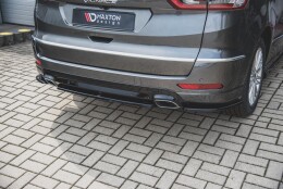 Mittlerer Cup Diffusor Heck Ansatz passend für Ford S-Max Vignale Mk2 Facelift schwarz Hochglanz