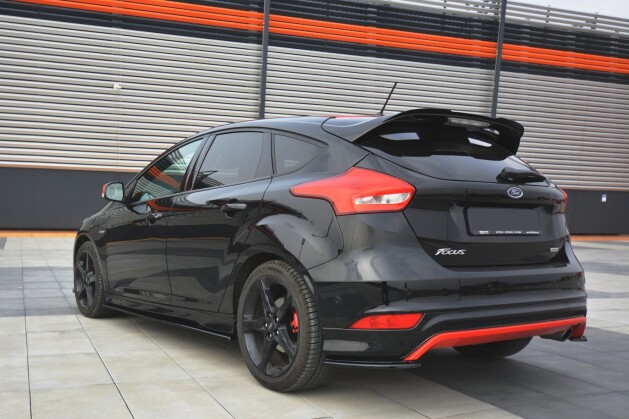 Heck Spoiler Aufsatz Abrisskante passend für Ford Focus ST-Line Mk3 FL schwarz Hochglanz