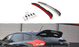 Heck Spoiler Aufsatz Abrisskante passend für Ford Focus ST-Line Mk3 FL schwarz Hochglanz
