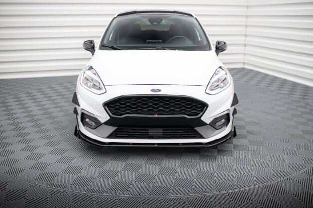 Street Pro Cup Spoilerlippe Front Ansatz passend für Ford Fiesta Mk8 ST / ST-Line SCHWARZ+ HOCHGLANZ FLAPS