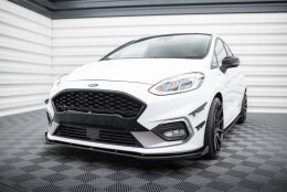Street Pro Cup Spoilerlippe Front Ansatz passend für Ford Fiesta Mk8 ST / ST-Line SCHWARZ+ HOCHGLANZ FLAPS