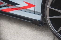 Street Pro Seitenschweller Ansatz Cup Leisten für Ford Fiesta Mk8 ST / ST-Line SCHWARZ+ HOCHGLANZ FLAPS