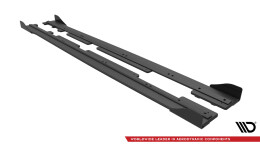 Street Pro Seitenschweller Leisten passend für Ford Fiesta Mk8 ST / ST-Line rot+ Hochglanz Flaps