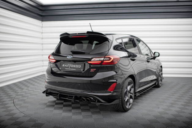 Street Pro Heck Ansatz Diffusor + Flaps für Ford Fiesta Mk8 ST  schwarz Hochglanz