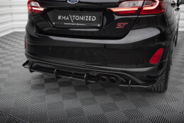 Street Pro Heck Ansatz Diffusor + Flaps passend für Ford Fiesta Mk8 ST schwarz Hochglanz
