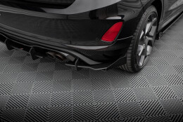 Street Pro Heck Ansatz Diffusor passend für Ford Fiesta Mk8 ST SCHWARZ+ HOCHGLANZ FLAPS