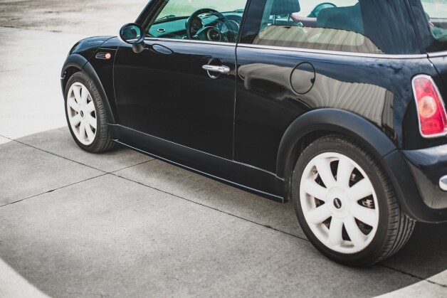 Seitenschweller Ansatz Cup Leisten passend für Mini Cooper / One R50 schwarz Hochglanz