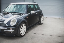 Seitenschweller Ansatz Cup Leisten passend für Mini Cooper / One R50 schwarz Hochglanz