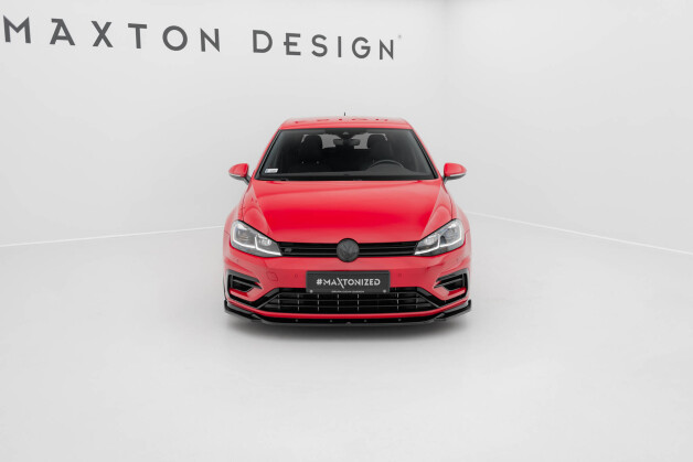 Cup Spoilerlippe Front Ansatz V.9 passend für VW Golf R / R-Line Mk7 Facelift schwarz Hochglanz